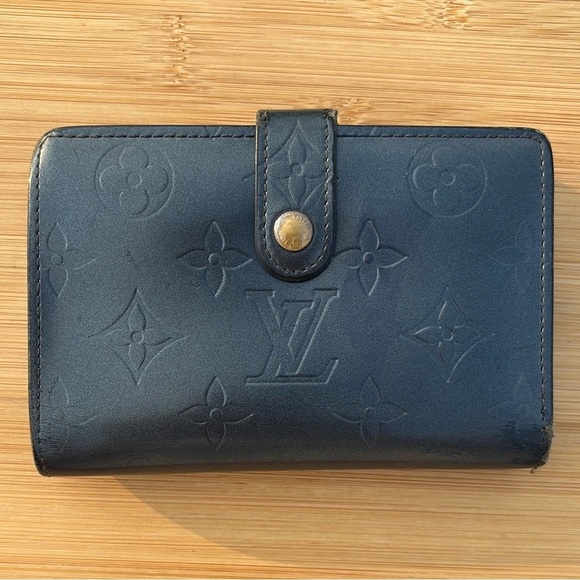 Louis Vuitton Vernis Porte Monnaie Viennois Bifold Kiss Lock Vintage Wallet Blue - Picture 16 of 16